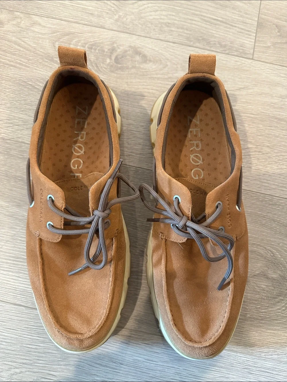 Men's Cole Haan Casual Suede Lace-Up Shoes in Chestnut Brown, size 10.5